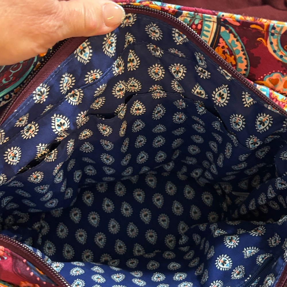 Vera Bradley Paisley Jamboree Glenna Sachel Tote Bag 15”w x 12”h x 6”d - Picture 7 of 7